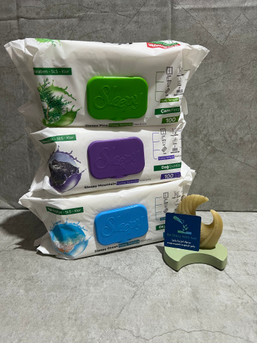دستمال مرطوب اسلیپی مدل سطوح آنتی باکتریال (سه رنگ)